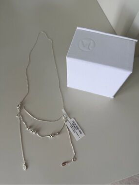 ALEX & ANI Sterling Silver Expandable Chain Station Necklace 6 Sliding Beads NEW